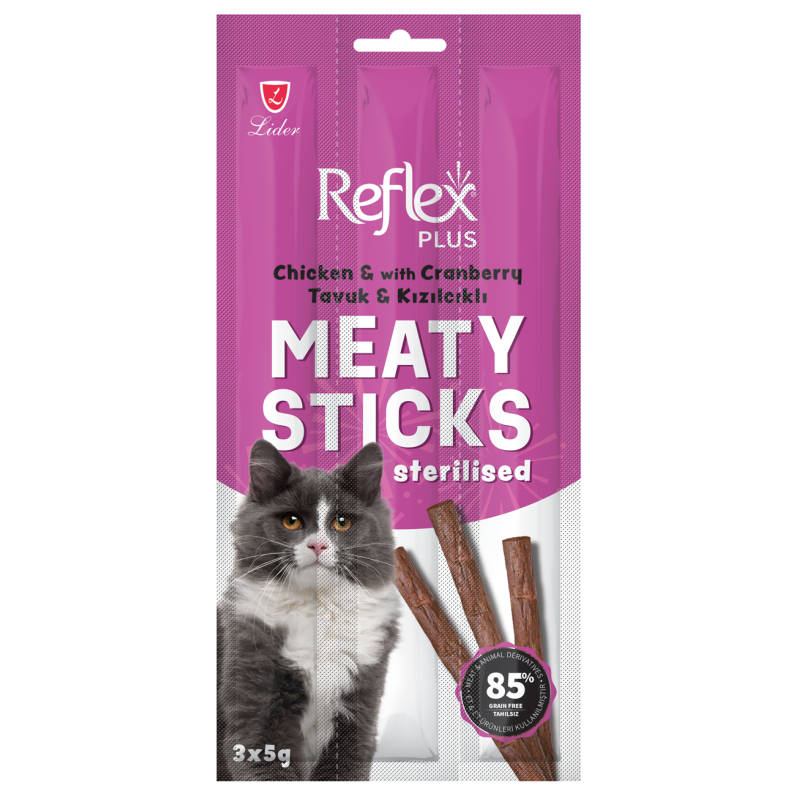 REFLEX PLUS 3'LÜ STİCK KEDİ TAVUK ETLİ KISIR